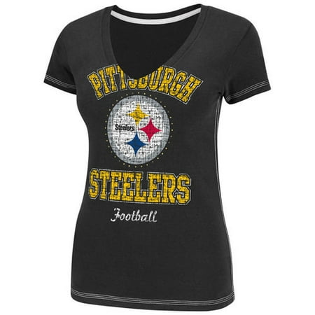 NFL - Pittsburgh Steelers Women's Black Meant To Win Deep V-Neck T-Shirt