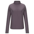 thumbnail image 6 of Fanxing Black Turtleneck Women, Women's Plus Size Turtleneck Shirts Ribbed Pullover Sweater Long Sleeves Tops Midweight Thermal Underwear Blouse Purple,XXXL, 6 of 8