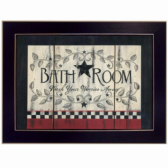 Bathroom by Linda Spivey Printed Framed Wall Art Wood Multi-Color