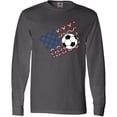 thumbnail image 3 of Inktastic Soccer Ball, Net with American Flag Colors Long Sleeve T-Shirt, 3 of 5