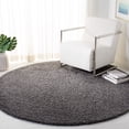 thumbnail image 2 of SAFAVIEH Primo Mason Solid Shag Area Rug, Dark Grey, 4' x 4' Round, 2 of 7