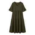 thumbnail image 4 of XiYing Robes Décontractées pour Femmes, Robe Midi Décontractée à Col en V à Étages pour Femmes avec Poches – Coupe Ample et Fluide pour les Sorties d'Été à la Plage, Grande Taille,, 4 of 7