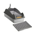 thumbnail image 4 of jinwen Open Litter Box Large Capacity Low Entry Portable Cat Sandbox for Indoor Cat Deep grey with mat, 4 of 9