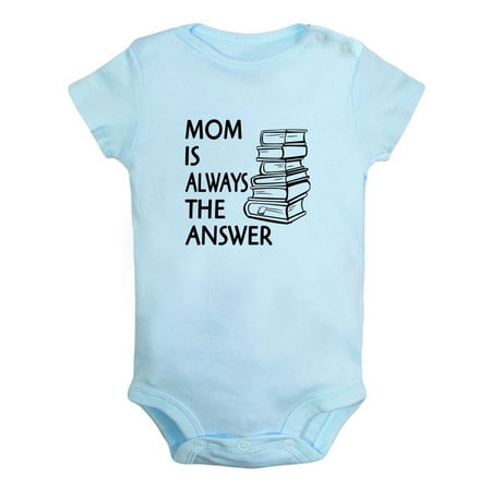 

Mom Is Always the Answer Funny Rompers For Babies Newborn Baby Unisex Bodysuits Infant Jumpsuits Toddler 0-24 Months Kids One-Piece Oufits (Blue 18-24 Months)