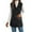 Black, variant on Gaexia Vest for Women ,Corduroy Vest with Collar for Women Cozy Autumn Winter Fashion Outerwear Casual Layering Piece