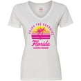 thumbnail image 3 of Inktastic Enjoy The Sunshine Florida Summer Paradise Women's V-Neck T-Shirt, 3 of 5