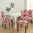 thumbnail image 2 of Sweet Strawberry Dining Chair Covers 4 Pack Charming Red Berry Design Washable Polyester Stretch Slipcovers Removable Seat Protector for Modern Dining Room, 2 of 7