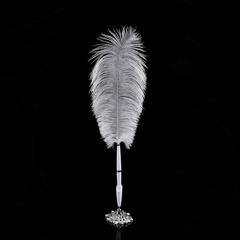 White Ostrich Feather Quill Pen