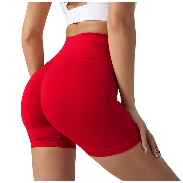 Pantalones cortos sin costuras para mujer con efecto lifting - Pantalones cortos de gimnasio y yoga de cintura alta, control de abdomen, nailon y spandex, tallas S-XL