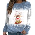 thumbnail image 2 of T-Shirts pour Femmes, Manches Longues, Col Rond, Imprimé Élan, Décontracté, Ample, en Liquidation, 2 of 5