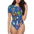 thumbnail image 1 of Balery Different Chemical Things Body de cuello redondo de manga corta para mujer Tops de manga corta Tops básicos-Large, 1 of 7