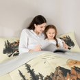 thumbnail image 4 of Castle Fairy Jungle Wildlife Bear Twin Comforter Sets 2pcs,Sunset Pine Mountain Bedding Set,Beige Orange Black,Grey Reversible,1 Comforter and 1 Pillowcase, 4 of 6