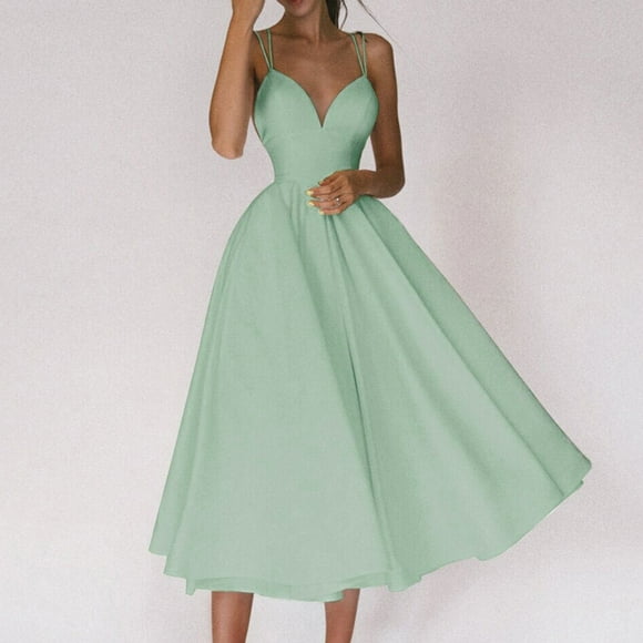 IDALL Prom Dresses,Formal Dresses Spring Summer 2023 New Women's Multicolor Suspenders Sexy Big Wwing Dress Midi Dresses,Graduation Dress,Flowy Dresses Green Dress S