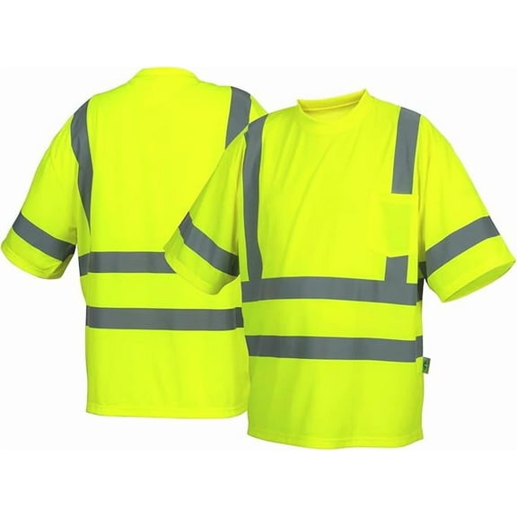 Pyramex RTS3410XL RTS34 Series T-Shirt Hi-Vis Lime - Class 3 T-shirt - Size Extra Large