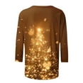 thumbnail image 5 of Holiday Gifts! Titcea Christmas Shirts for Women 3/4 Sleeve Crewneck Cute Christmas Print Pullover Sweaters 2024 Loose Comfort Casual Tops, 5 of 5