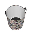 thumbnail image 3 of Balery Colorful Flowers Round Laundry Basket with Handles Waterproof Freestanding Laundry Hamper for Clothes Toys in the Dorm and Family-Medium, 3 of 8