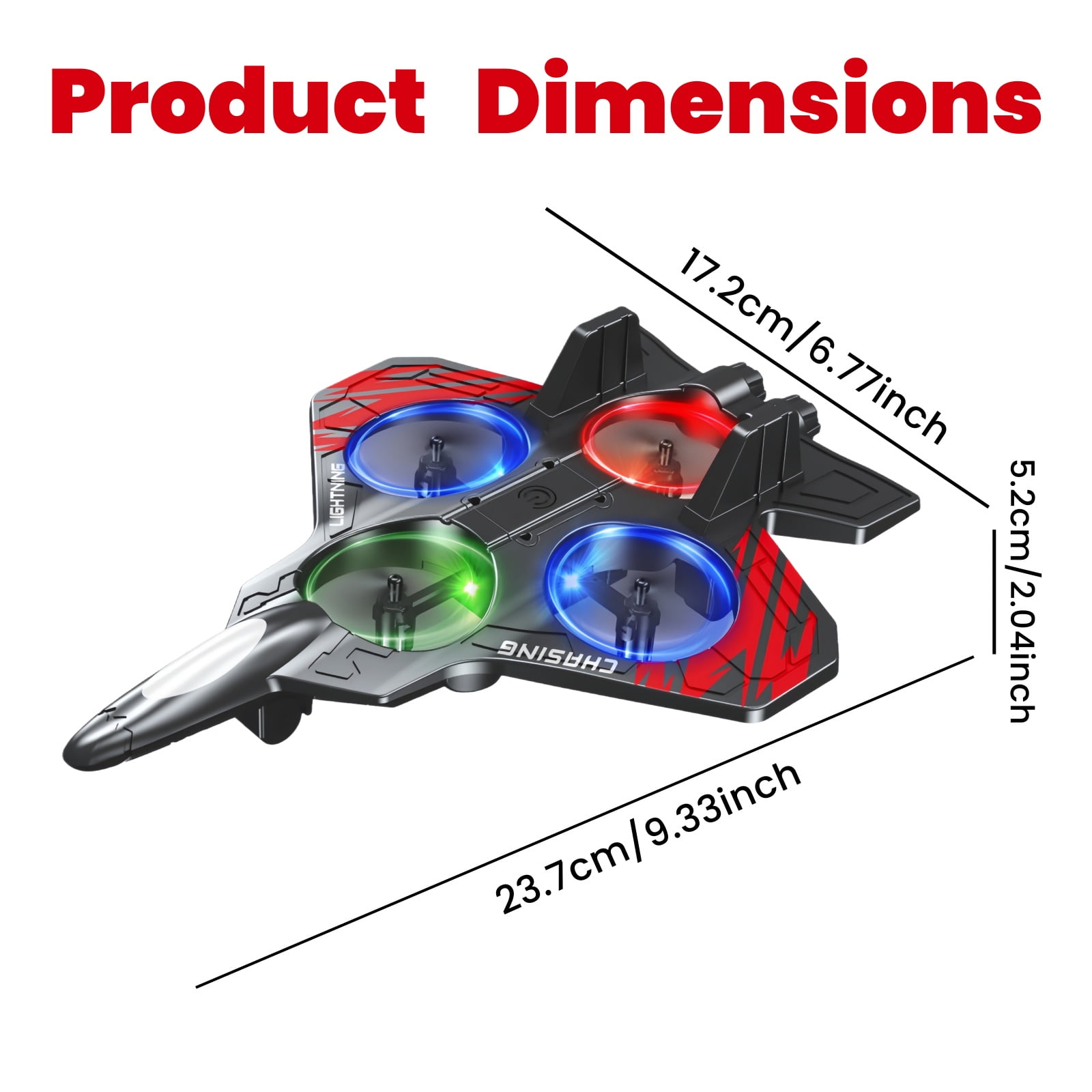 Foam Remote Control Airplane for Ages 14+, RC Fighter Jet with LED Lights, 360° Flip Stunt Roll, Durable EPP Plane Gift for Teens & Adults
