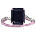 thumbnail image 3 of Star K � Octagon Emerald Cut Big Stone 10x8 Black Sapphire Bypass solitaire ring, 3 of 9
