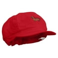 thumbnail image 5 of Dachshund Dog Embroidered Cotton Elastic Big Size Newsboy Cap - Red XL-2XL, 5 of 5