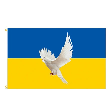 Bandiera Ucraina 90x150cm - Tessuto Poliestere Resistente, Doppia Cucitura E Occhielli Metallici - Foto 4