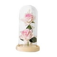 thumbnail image 4 of AMLESO Creative Flower Arrangement Crafts with Light Flowers Glass Cover Decoration for Pink, 4 of 8