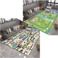 thumbnail image 4 of Road Rug for Kids - Kids Carpet Playmat Rug - City Life Rug with Non-Slip Backing - Fun Play Mat for Toy Cars - Blue Green Gray Beige(80cm*120cm), 4 of 4