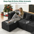 thumbnail image 6 of BEHOST 130" U-Shaped Modular Sectional Sofa, 6-Piece Cloud Couch with 2 Movable Ottomans, Extra Deep Seat Chenille Sleeper Sofa, Flexible Oversized Modern Sofa Set for Living Room, Chenille Black, 6 of 10