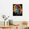 thumbnail image 2 of Acheng Rainbow Headphone Canvas Wall Art for Living Room Banksy Graffiti Canvas Print Picture Modern Home Framed Artwork Office Wall Decor Art Giclee Art Ready to Hang 12x16 in, 2 of 5