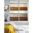 thumbnail image 2 of Vintage Geometric Brown Sheer Curtains for Living Room Bedroom Farmhouse Country Chic Wood Grain Sheer Curtains 63 Inch Long 2 Panels Set Light Filtering Curtain Window Treatments Drapes, 2 of 6
