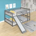 thumbnail image 5 of Grey Color Full over Full Bunk Bed Featuring Slide and Ladder, Made of Quality Pinewood and Plywood, 5 of 18