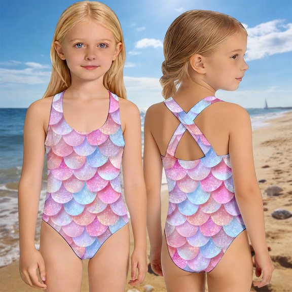 Girls Piece Rash Guard Swimsuit for Girls Long Sleeve UPF 50 with Skirt Ideal for Outdoor Spring Summer Swimming, 9-10 Years, Pink