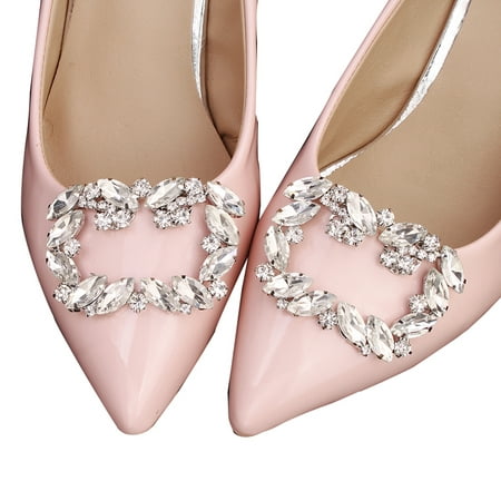 

1 Pair Square Crystal Shoe Clips Fashion Women Shoe Accessory Wedding Bride DIY Shoe Buckles