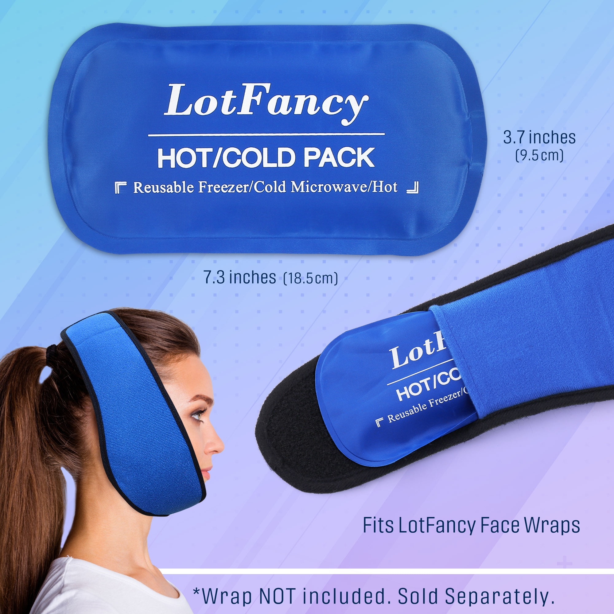 Lotfancy 2 Pack Ice Packs for Coolers, Breastmilk Bottle Storage, Contoured Freezer Pack, Blue