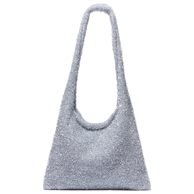 Bolso de hombro brillante para mujer, Bolso de punto informales, monederos plegables a la moda para chica