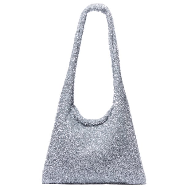 Bolso Hombro Brillante para Mujer Bolso Punto Brillante para Axila Bolso para Niña (plateado)