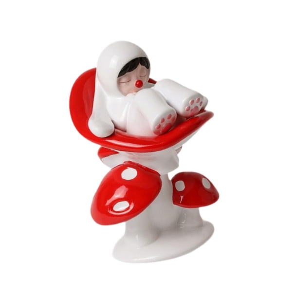 Figuras de adorno de niña fresa, artesanía, multidecoración, pequeñas, decorativas Chica de hongos