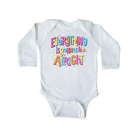 

Inktastic Everything is Gonna be Alright Inspirational Quote Gift Baby Boy or Baby Girl Long Sleeve Bodysuit