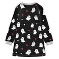 thumbnail image 6 of Girls' long-sleeved dress Cute Cartoon Ghost Girls' A-line dress with ribbed cuffs Soft and comfortable, 6 of 6