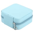 thumbnail image 4 of Uxcell Travel Jewelry Case Small Jewelry Organizer Portable Mini Jewelry Box to Store Rings Earrings Necklaces, Blue, 4 of 5