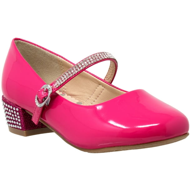 Forskelsbehandling Windswept Borgmester Sobeyo Kids Dress Shoes Rhinestone Ankle Strap Mary Jane Pumps Fuchsia Size  4 - Walmart.com