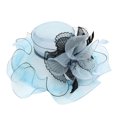 thumbnail image 5 of WCJM Blue Women Kentucky Cap Wide Summer Sun Hat for Party Wedding, 5 of 5