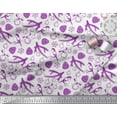 thumbnail image 3 of Soimoi Purple Silk Fabric Spruce Leaves, & Baubles Christmas Print Fabric by the Yard 42 Inch Wide, 3 of 3