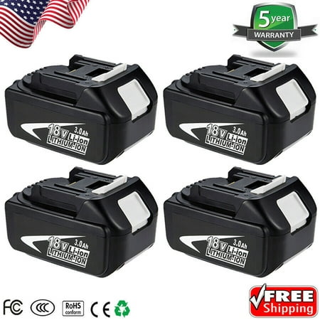4X For Makita BL1840 BL1830 BL1815 LXT Lithium Battery 18V 3Ah Compact Cordless - 4 PACK
