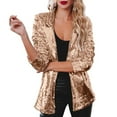 thumbnail image 1 of MYG Blazer à Sequins Brillants pour Femmes Veste de Fête Décontractée Manteau d'Automne Rave Blazer, 1 of 9
