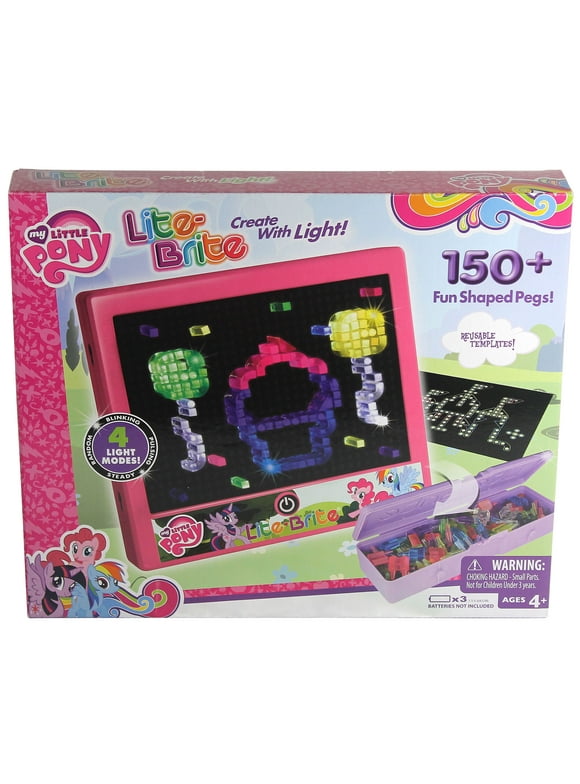 Lite Brite My Little Pony Edition with 4 Reusable Templates, 150+ Colored Pegs and 4 Different Light Effects