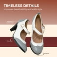 thumbnail image 3 of Chase & Chloe Women's Vintage-Inspired Mary Jane Pumps with Wingtip and Mid-Heel, 3 of 4