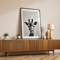 thumbnail image 2 of Baby Giraffe - Photography Animal Wildlife Black and White Minimalist Nature Portrait Surrealism Black Framed Wall Art Print 24 x 36 inches, 2 of 8