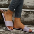 thumbnail image 6 of Purcolt Women's Flat Sandals Trendy Dressy Square Open Toe Faux PU Leather Slip On Slide Sandals Comfortable Cushi Oned Footbed Slippers, 6 of 9