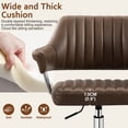 thumbnail image 3 of COOLHUT Modern Swivel Office Desk Chair, PU Leather Chair with Back and Wheels, Height Adjustable Comfy Home Office Chair, Simple Assembly For Living Room, Bed Room, Tan, 3 of 8