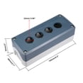 thumbnail image 2 of Caja de control de interruptor de botón de presión 22mm 4 agujeros para botones gris y blanco, 2 of 4